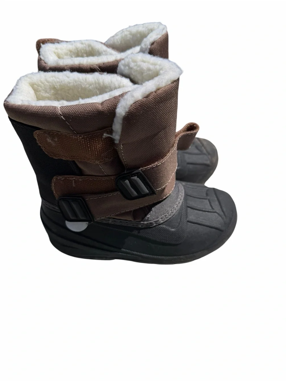 Cat & Jack Brown Winter Snow Boots with Faux Fur Lining size 8 toddler